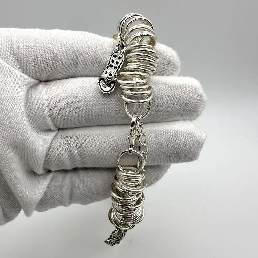 Amparo Quartz Jewelry Watch Stretch Coil Bracelet Silver Gold